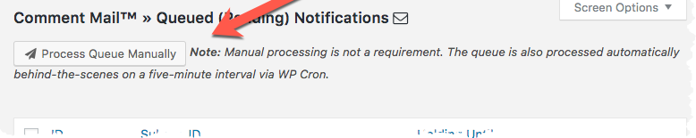 Comment Mail: Process Queue Manually
