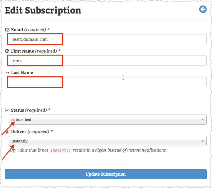 changing subscription